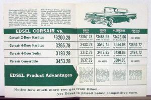 1959 Ford Edsel Price And Feature Comparison Chevrolet Plymouth Sales Brochure