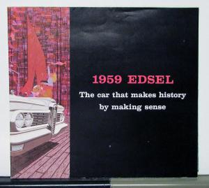1959 Ford Edsel Corsair Ranger Villager Sales Folder Poster Display Original