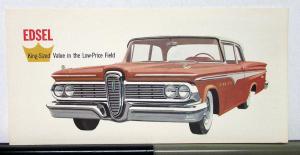 1959 Ford Edsel King Size Value Sales Postcard Mailer Original