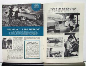 1960 Ford Falcon Fairlane 500 First Owners Report Sales Brochure
