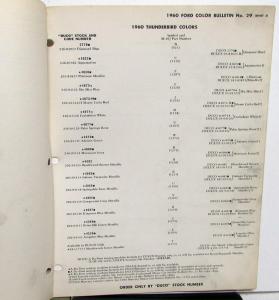 1960 Ford Full Line Falcon Thunderbird Trucks Paint Chips DuPont Leaflets