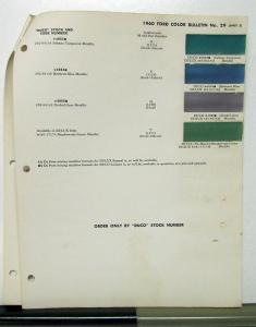 1960 Ford Falcon Thunderbird Truck Paint Chips