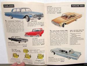 1960 Ford Falcon Fairlane Galaxie Starliner Sunliner Thunderbird Sales Brochure