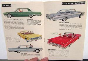 1960 Ford Falcon Fairlane Galaxie Starliner Sunliner Thunderbird Sales Brochure