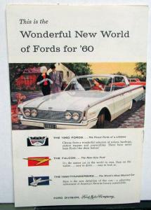 1960 Ford Falcon Fairlane Galaxie Starliner Sunliner Thunderbird Sales Brochure