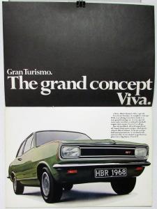 1968 Vauxhall Viva Gran Turismo England Market Right Hand Dr Sales Brochure Orig