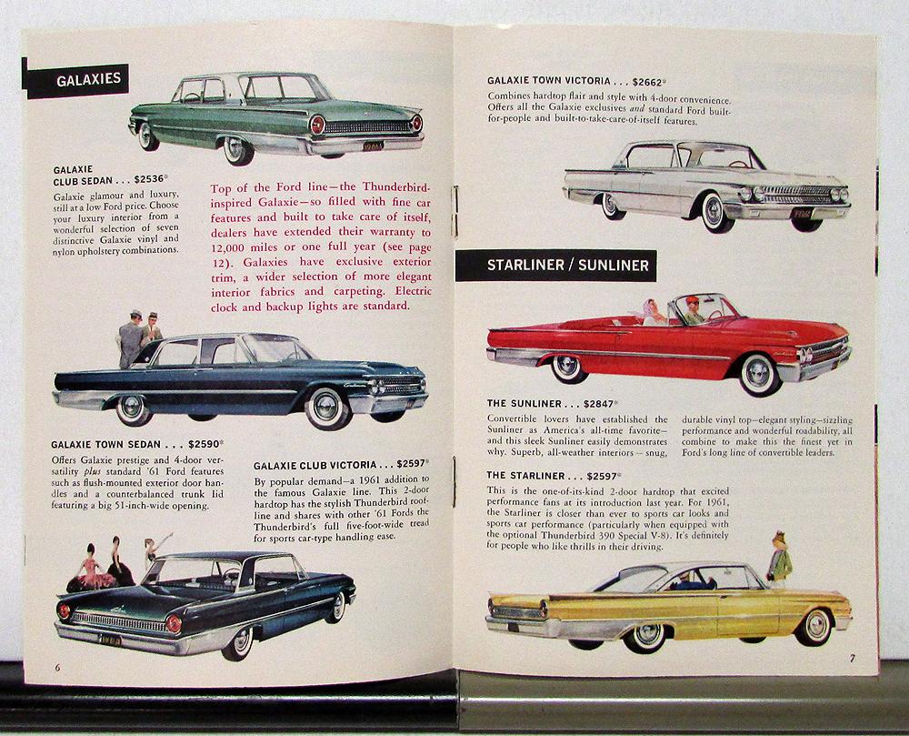 1961 Ford Falcon Farlain 500 Galaxie Starliner Sunliner Wagons
