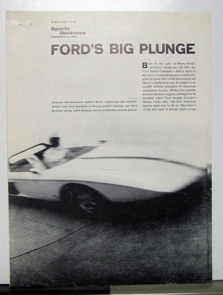 1962 1963 Ford Galaxie Falcon Reprint from Sport Illustrated
