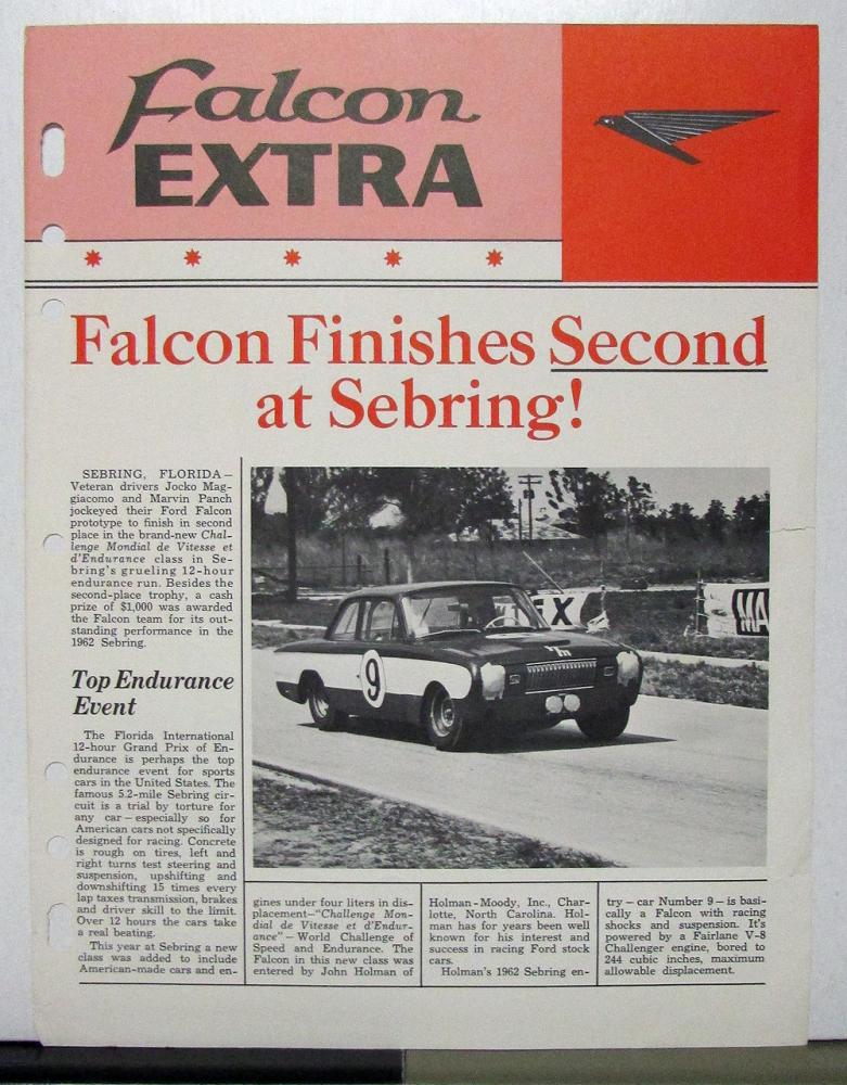 1962 Ford Falcon Finishes Second At Sebring Extra Article