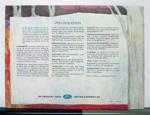 1962 Ford Fairlane 500 Sales Brochure In Swedish Text