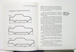 1962 Ford Fairlane Background Memo For Press-TV Booklet