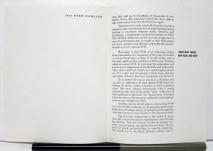 1962 Ford Fairlane Background Memo For Press-TV Booklet