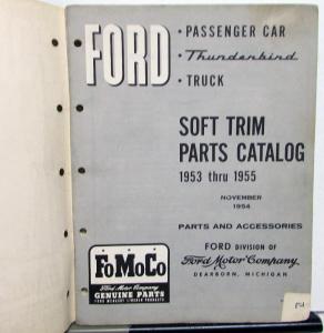 Ford 1953 - 1955 Soft Trim Parts Sales Catalog Book Fomoco Car Truck Thunderbird