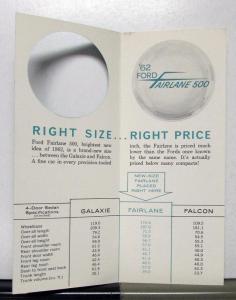 1962 Ford Fairlane 500 In Your Future Sales Brochure