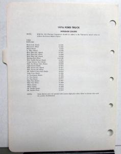 1976 Ford Truck Paint Chips by Rinshed Mason With Interior Color List Original