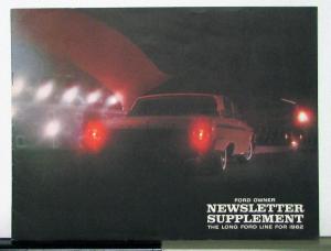 1962 Ford Galaxie 500 Falcon 500 Thunderbird Sales Brochure Newsletter