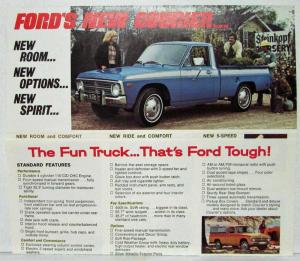 1976 Ford Courier Pickup Truck Sales Folder Mailer Original