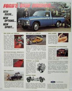 1976 Ford Courier Pickup Truck Sales Folder Mailer Original