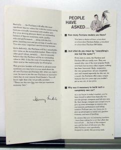 1962 Ford Fairlane 500 Right Between Galaxie & Falcon Sales Brochure