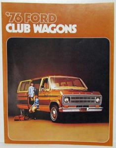 1976 Ford Club Wagon Chateau Custom Standard Van Truck Sales Brochure Original