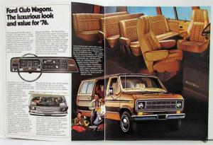 1976 Ford Club Wagon Chateau Custom Standard Van Truck Sales Brochure Original