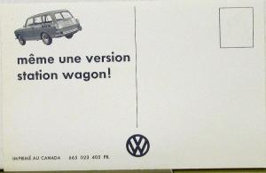 1965 Volkswagen VW Fastback Color Postcard Original Printed in French in Canada