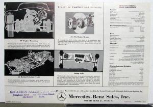 1957 Mercedes-Benz 300SL Roadster Dealer Sales Data Spec Sheet Rare