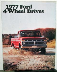 1977 Ford Pickup Truck Bronco 4WD F-150 F-250 Sales Brochure Folder Original