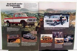 1977 Ford Pickup Truck Bronco 4WD F-150 F-250 Sales Brochure Folder Original