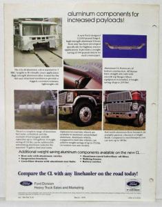 1978 Ford CL-9000 Truck Testimonials & Features Sales Folder Original