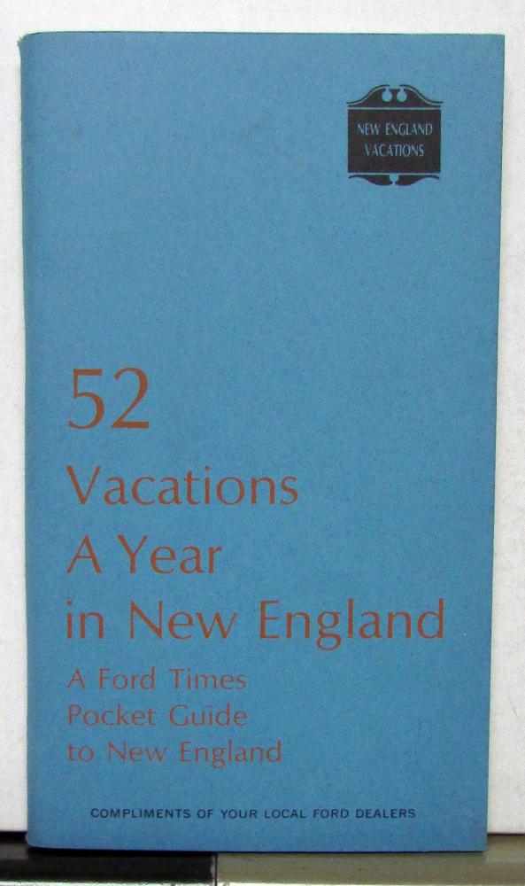 1962 Ford Times 52 Vacation A Year In New England Booklet And Brochure