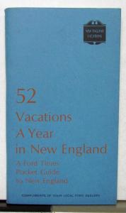1962 Ford Times 52 Vacation A Year In New England Booklet And Brochure
