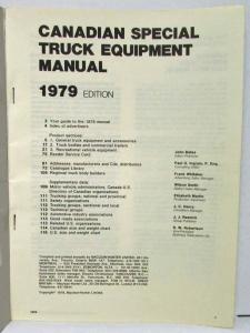 1979 Ford Mercury CANADIAN Special Truck Equipment Manual Original