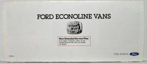 1979 Ford Econoline Super Van Longer Loads More Cargo Sales Folder