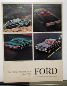 1964 Ford Falcon Thunderbird Fairlane Total Performance Sales Brochure