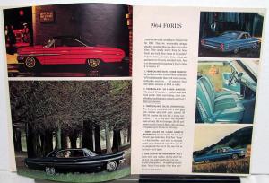 1964 Ford Falcon Thunderbird Fairlane Total Performance Sales Brochure Rev 12/63