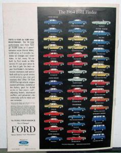 1964 Ford Falcon Thunderbird Fairlane Total Performance Sales Brochure Rev 12/63