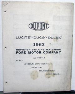 1963 Ford Mercury Lincoln Continental Thunderbird Paint Chips