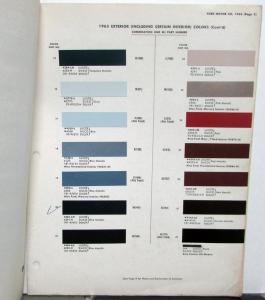 1963 Ford Mercury Lincoln Continental Thunderbird Paint Chips