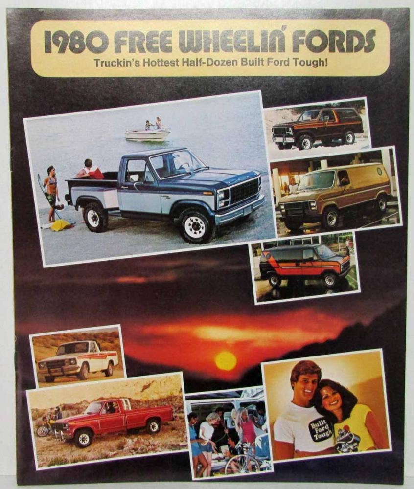 1980 Ford Free Wheelin Trucks Hottest Half-Dozen Sales Brochure Pickups Bronco