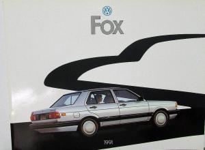 1991 Volkswagen VW Fox Color Sales Brochure Original Oversized