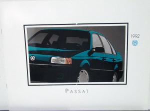 1992 Volkswagen VW Passat CL GL Sedan Wagon Color Sales Brochure Original XL