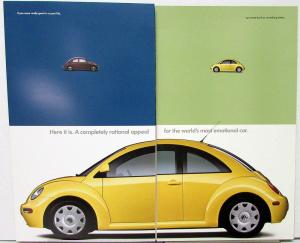 1998 Volkswagen VW The New Beetle Color Sales Brochure Oversized Original