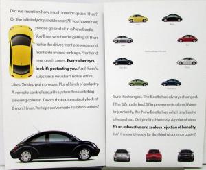 1998 Volkswagen VW The New Beetle Color Sales Brochure Oversized Original