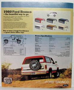 1980 Ford Bronco Sales Brochure