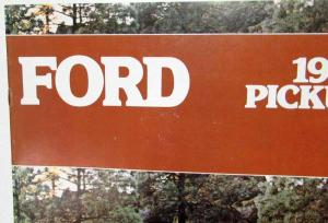 1980 Ford Pickup Sales Brochure REVISED 1/80