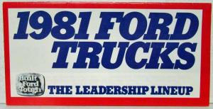 1981 Ford Trucks The Leadership Lineup Sales Brochure Mailer Pickups Bronco