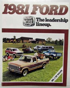 1981 Ford The Leadership Lineup Sales Folder F150 Courier Econoline Bronco 4x4