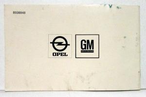 1971 Opel Model 31 & 39 Owners Operators Manual Original