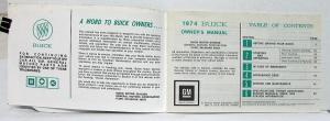 1974 Buick Century 350 Luxus Regal Owners Operators Manual Original
